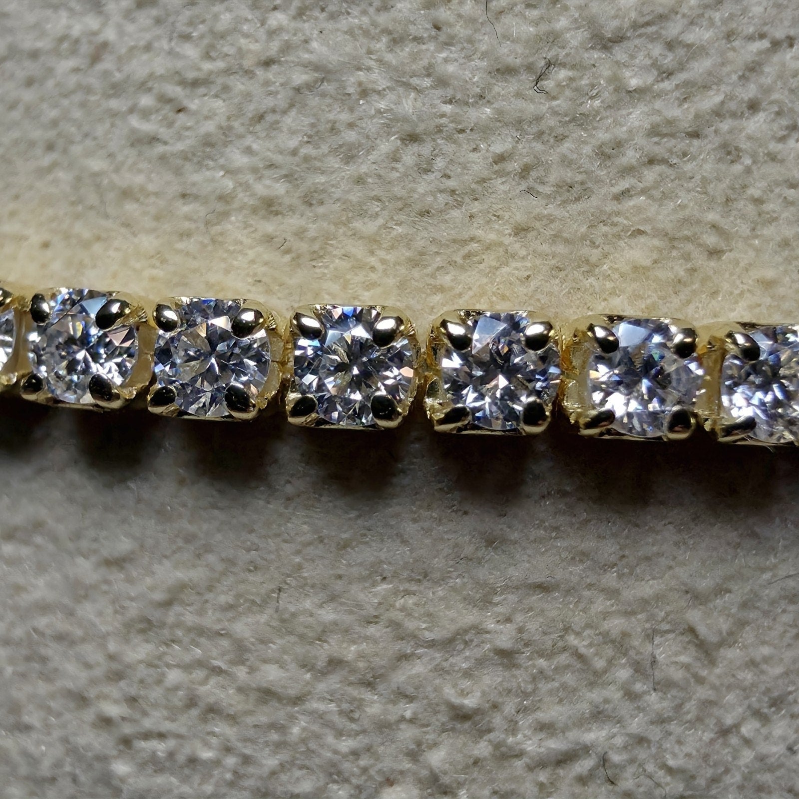 2.6ctw D VVS Moissanite Tennis Bracelet Gold Over 925 Sterling Silver 7" 2mm GRA