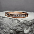 Size 7 Rose Gold Moissanite Half Eternity Stackable Ring 925 Sterling Silver
