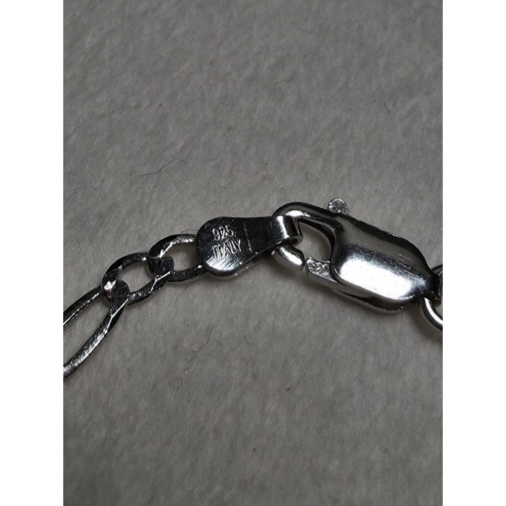 8" 2.7mm Figaro Chain Bracelet Solid 925 Sterling Silver w/Lobster Clasp