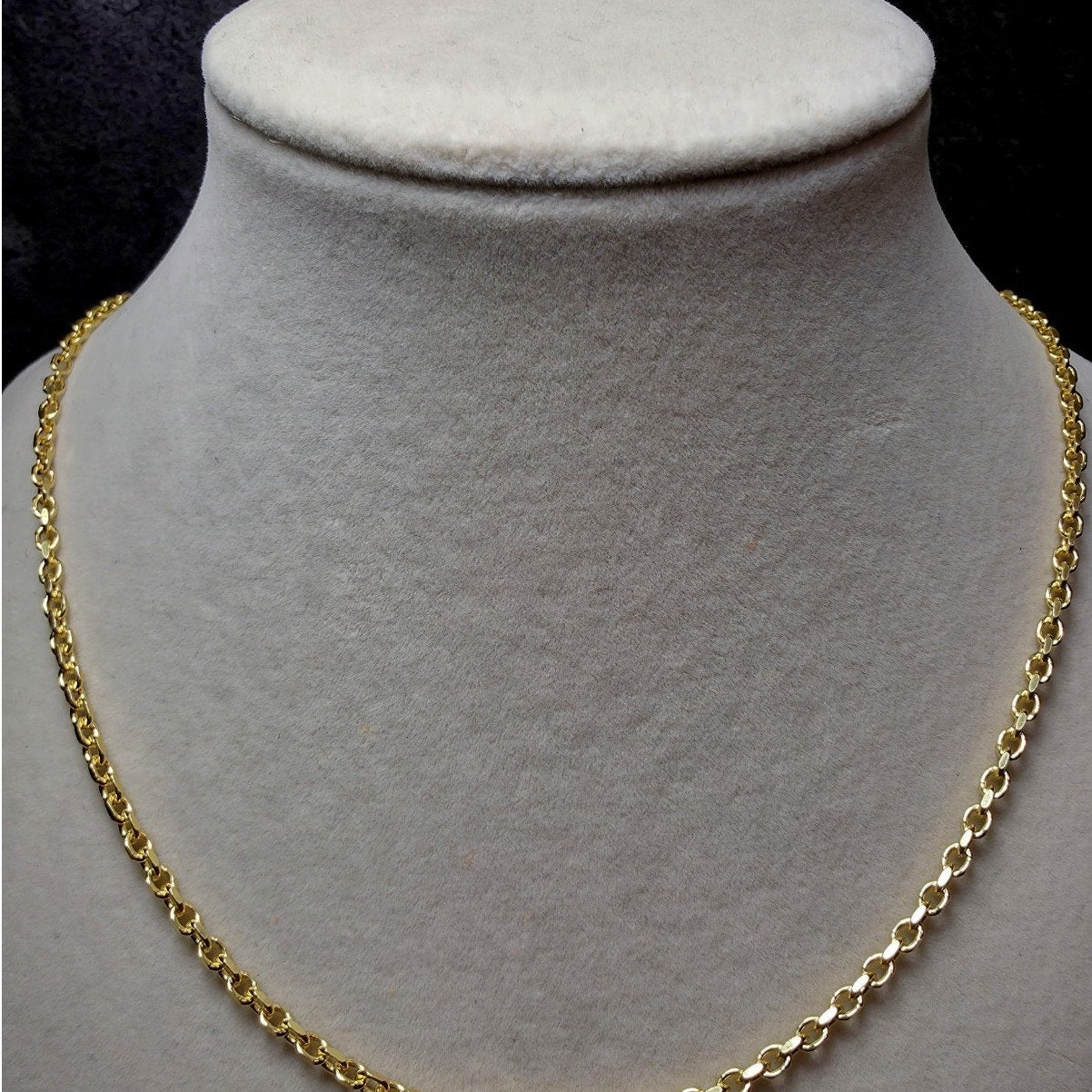 Gold Vermeil Adjustable Anchor Link Chain Necklace | 2.6mm Sterling Silver Bolo