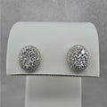 8.6mm 1.6ctw Moissanite Cluster Halo Stud Earrings 925 Silver Screwbacks VVS