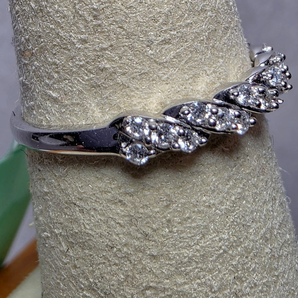 Size 7 0.25ctw Lab-Created Diamond Half Eternity Band 925 Sterling Silver