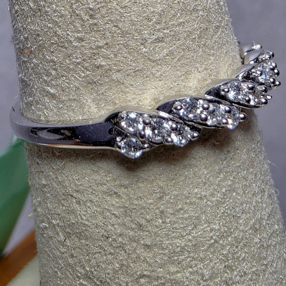 Size 7 0.25ctw Lab-Created Diamond Half Eternity Band 925 Sterling Silver