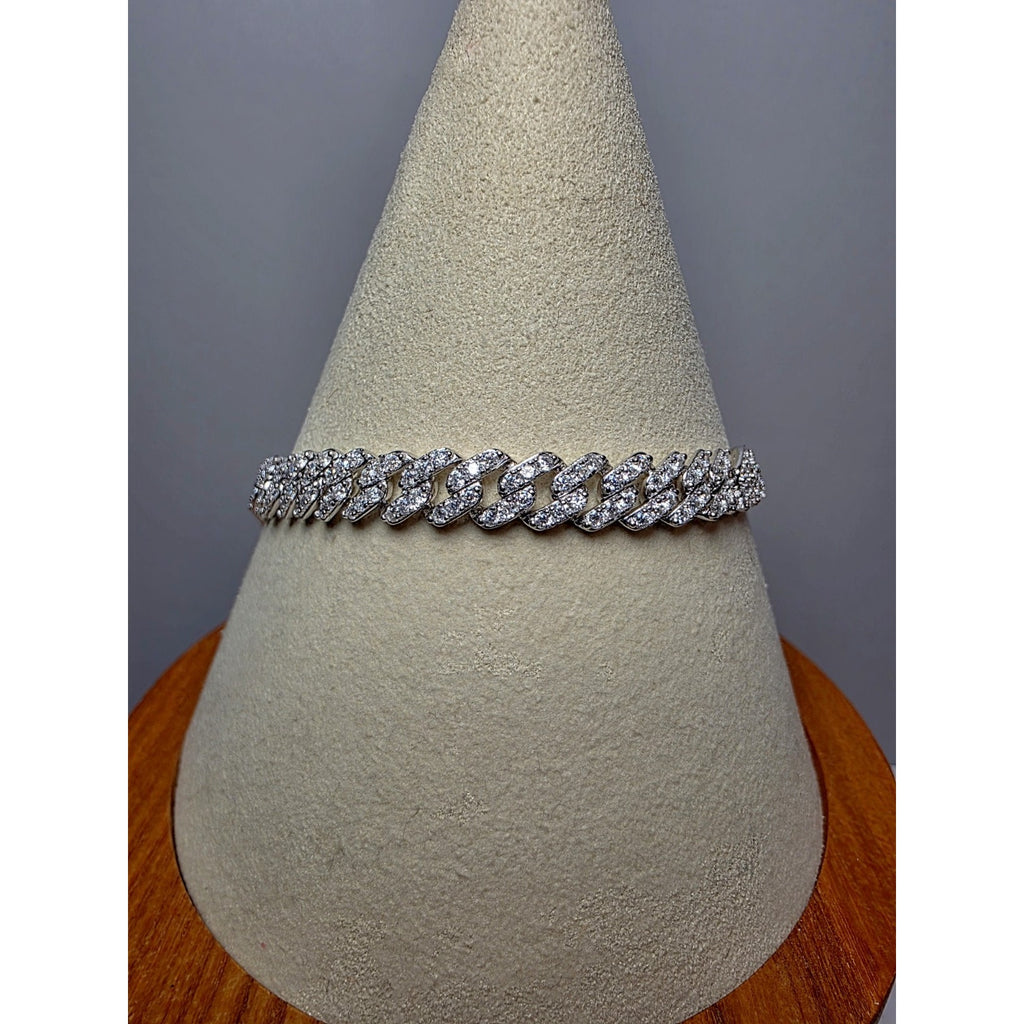 7” 3.16ctw 5.8mm Moissanite Monaco Cuban 9.21g Solid Sterling Silver