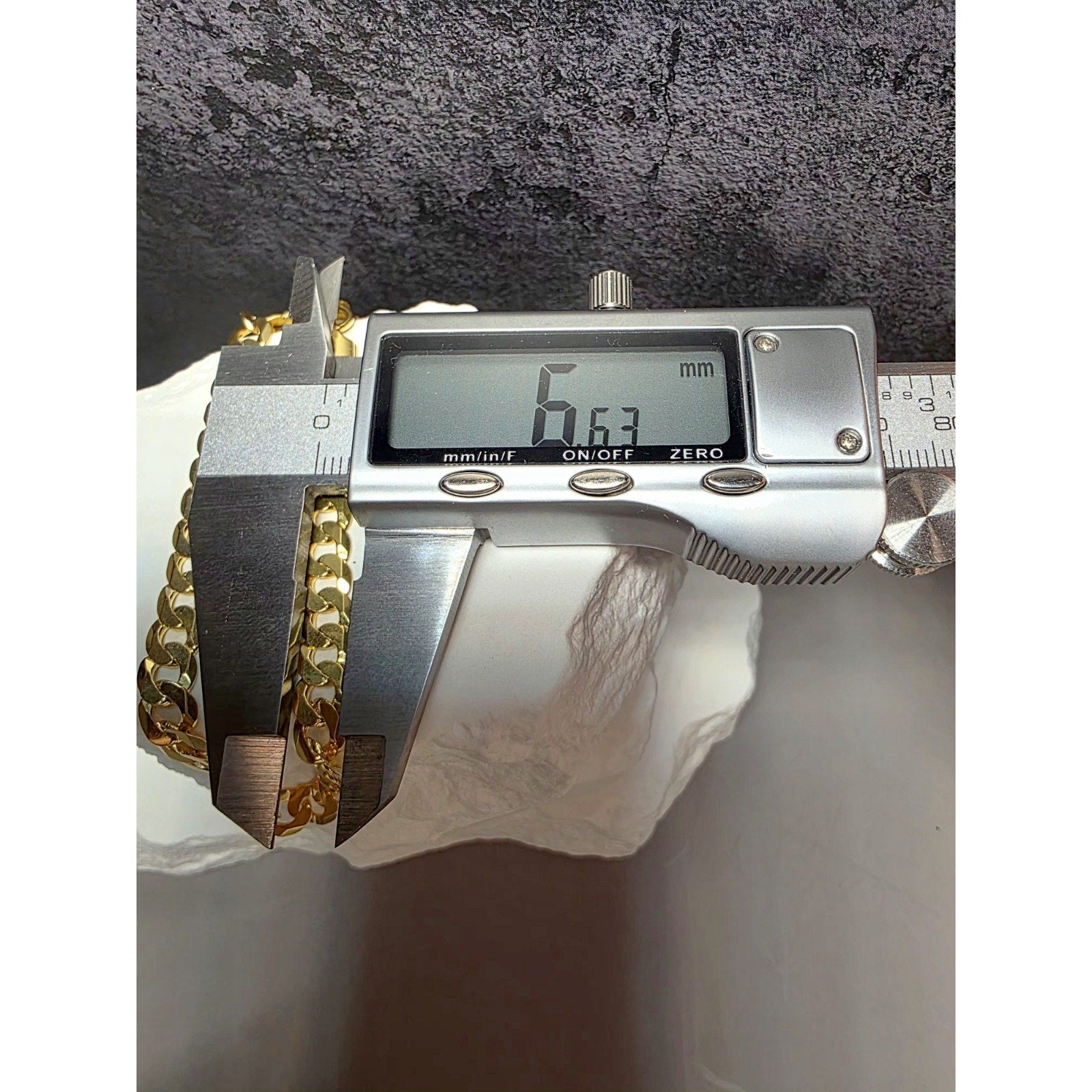 8" 6.6mm Cuban Curb Bracelet 8.74g Gold Over 925 Sterling Silver