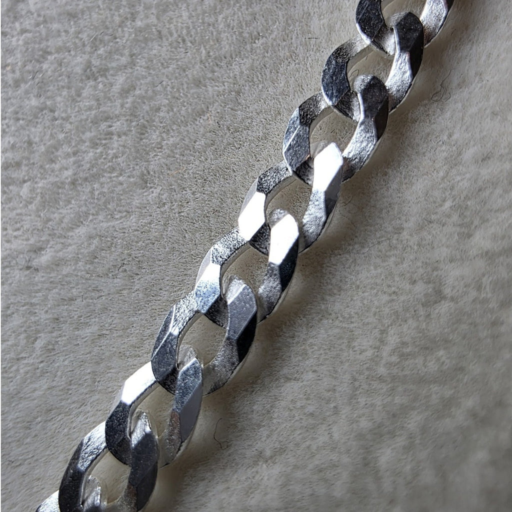 22" 4mm Flat Cuban Curb Link Chain - 925 Sterling Silver 9.62g