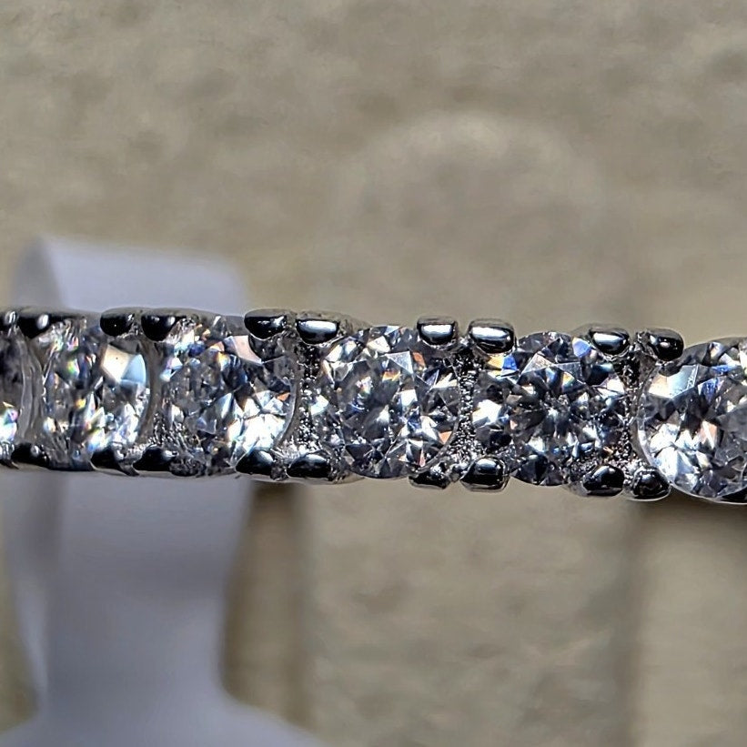 Size 6 1.01ctw Moissanite Eternity Band 925 Sterling Silver