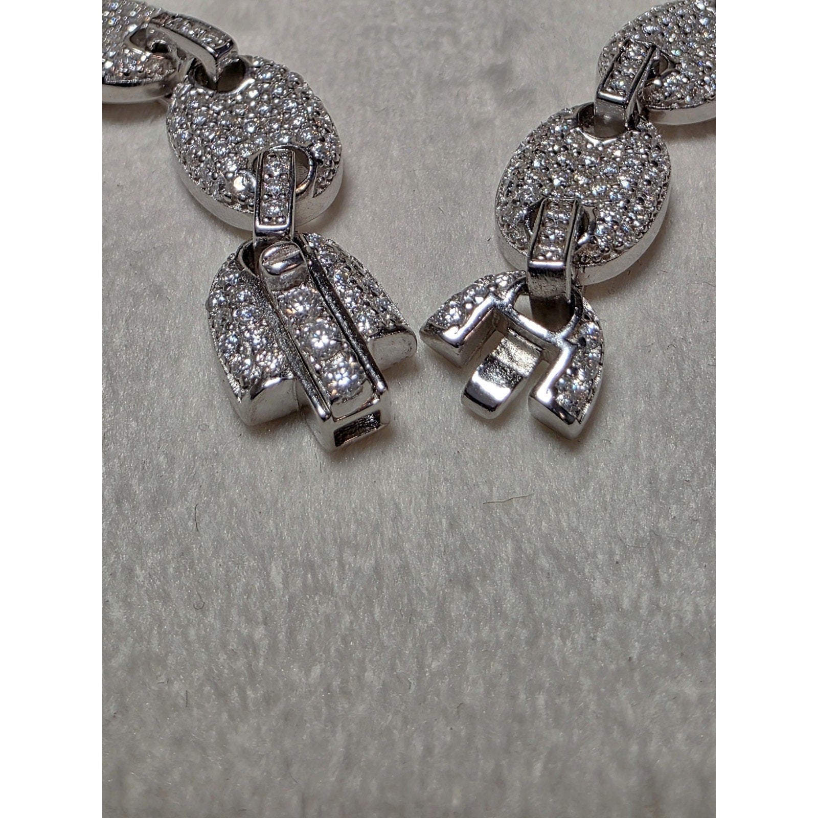 24" 8mm Moissanite Puffed Mariner Chain 52.49g 925 Sterling Silver