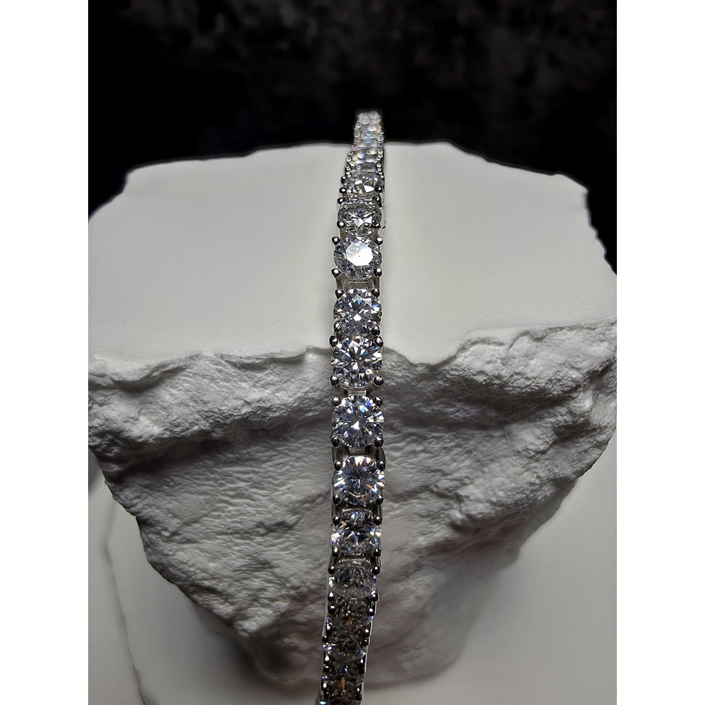 8" 3mm 5.68 Ctw Moissanite Tennis Bracelet 925 Sterling Silver W/GRA