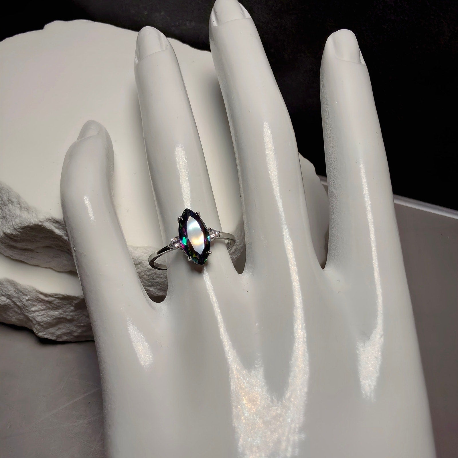 Marquise Mystic Topaz 925 Sterling Silver Ring – Size 7