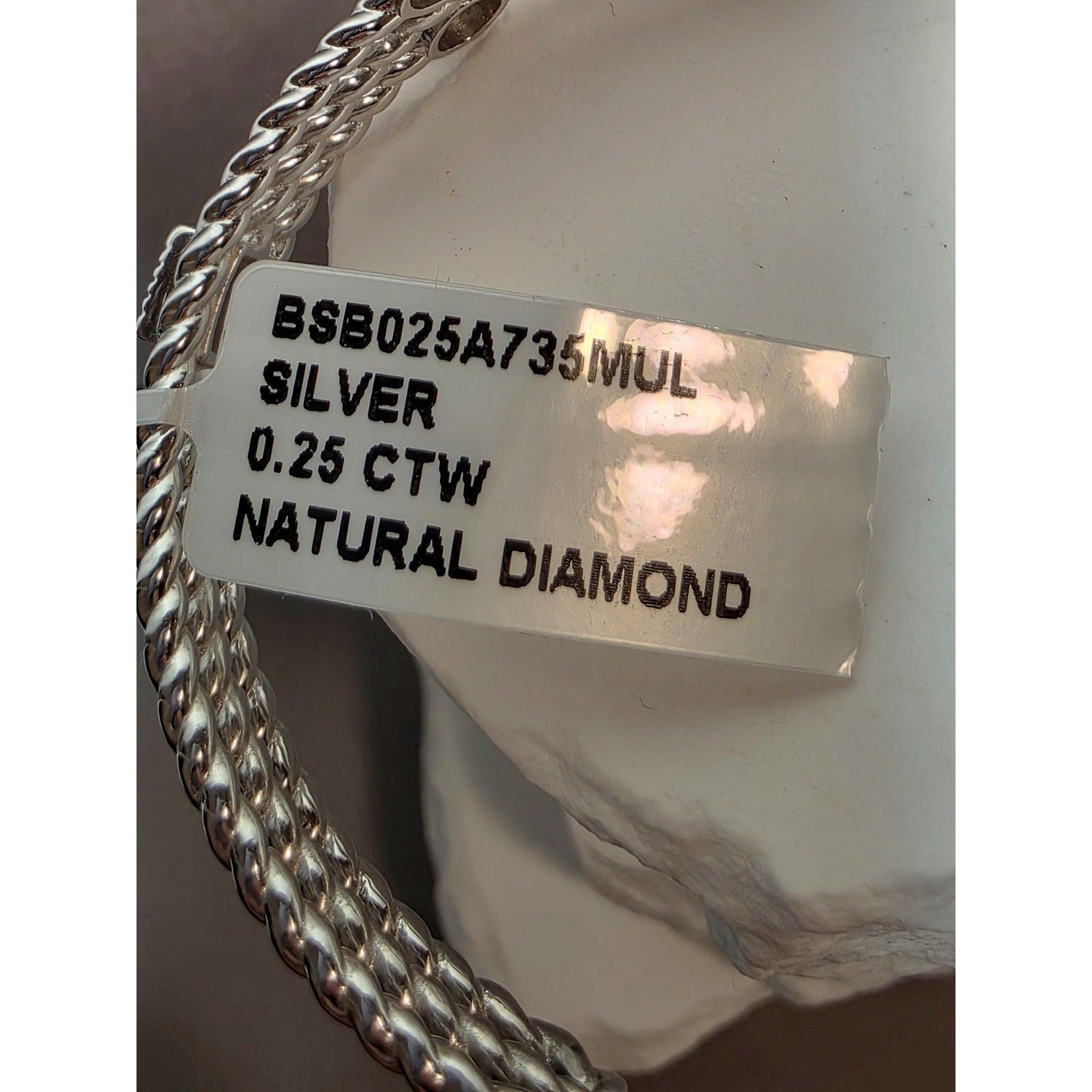 0.25ctw Multicolored Natural Diamond Adjustable Bangle 22g Solid 925 Sterling...