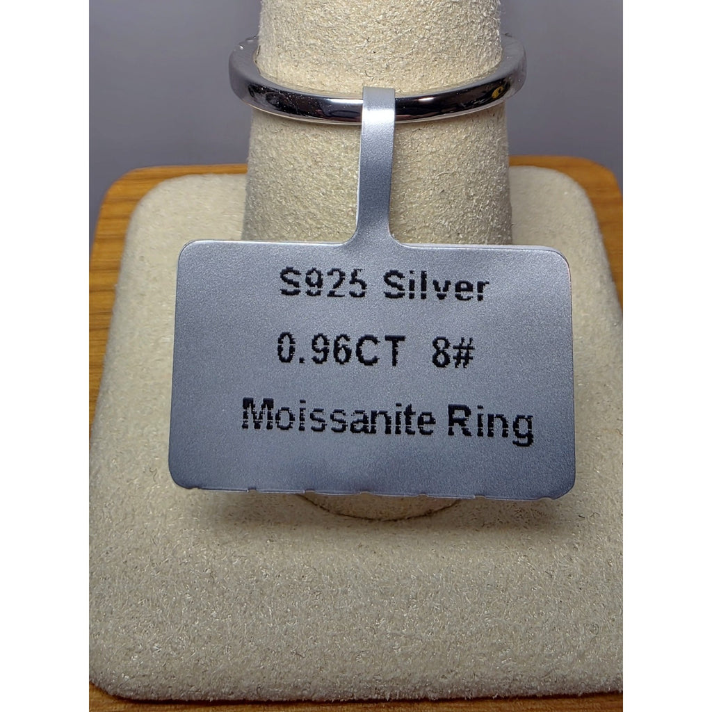 S8 0.96ctw Moissanite Eternity Band 925 Sterling Silver Solid Back
