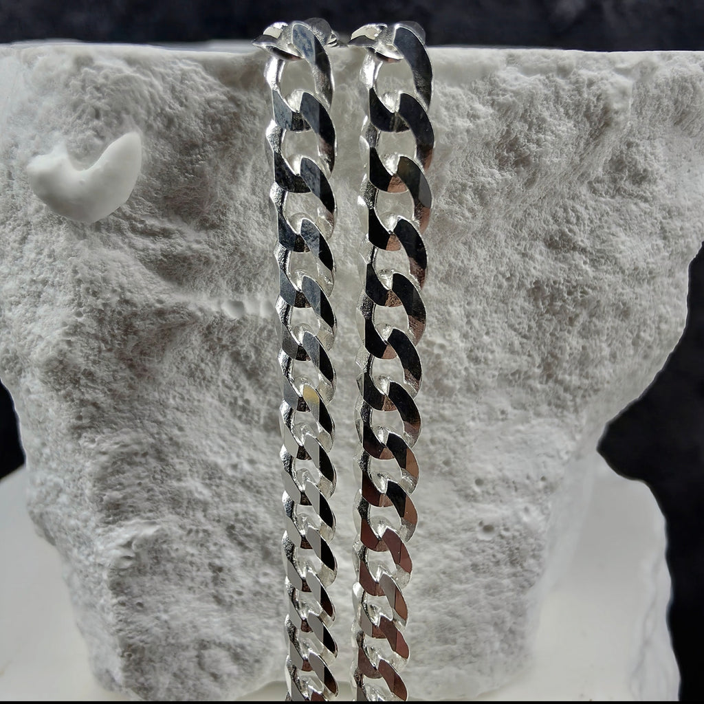 925 Sterling Silver 4mm Italian Flat Cuban Curb Chain 24" (11.10g)