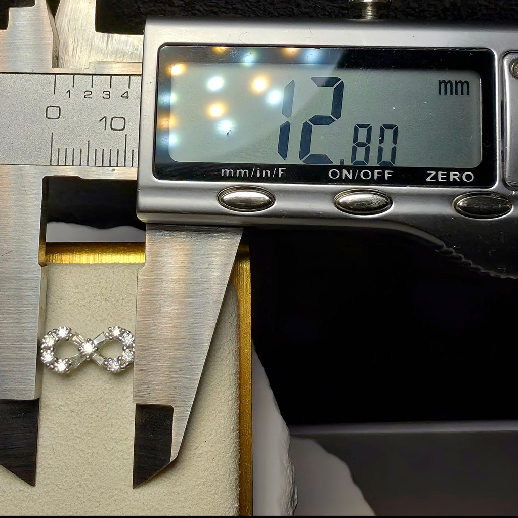 0.50 CTW Moissanite Infinity Stud Earrings in 925 Sterling Silver