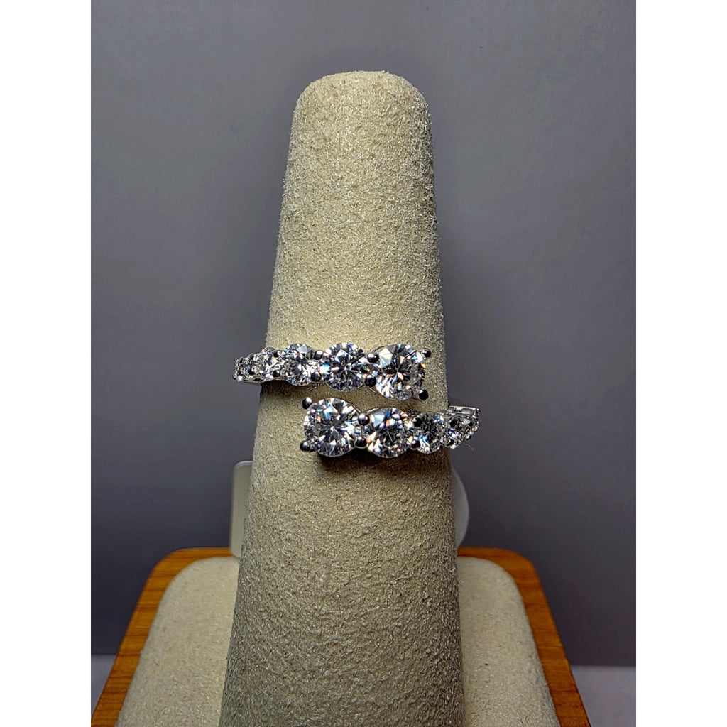 S6 1.49ctw Moissanite Open Ring 925 Sterling Silver w/Solid Back