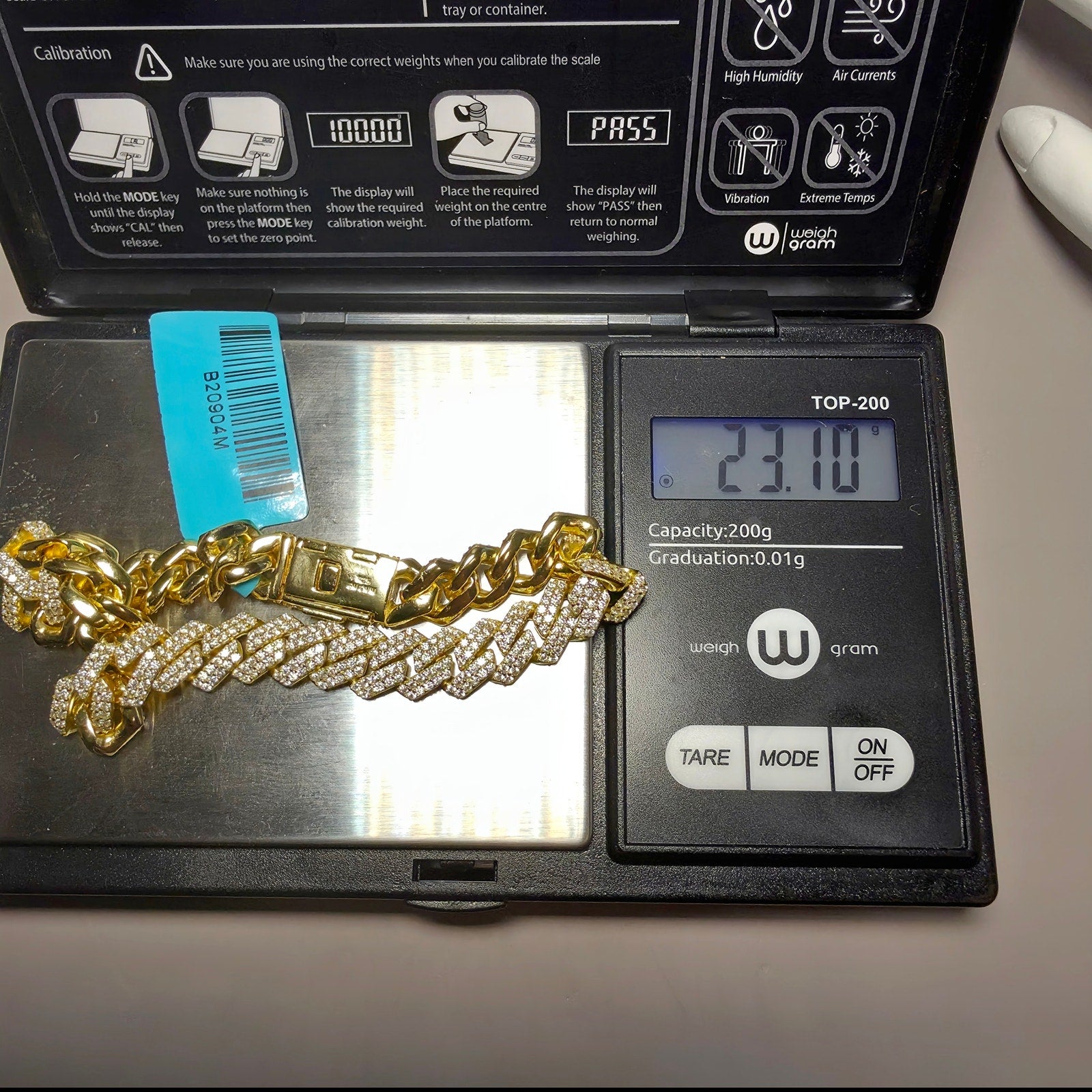 8mm Moissanite Monaco Cuban Bracelet in Gold Over Silver (4.93 CTW, 8", 23.09g)
