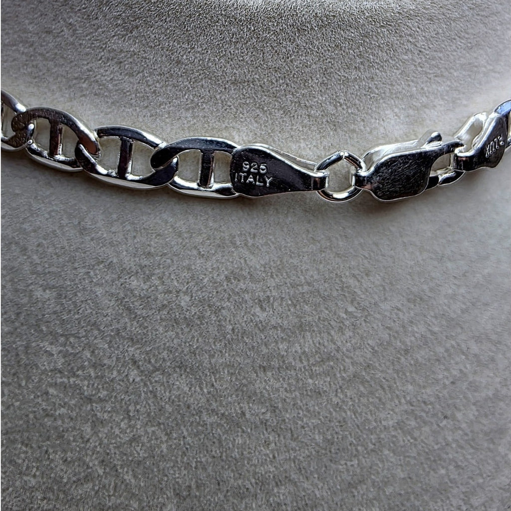 18" Flat Mariner Chain 5.5mm 15g Solid 925 Sterling Silver