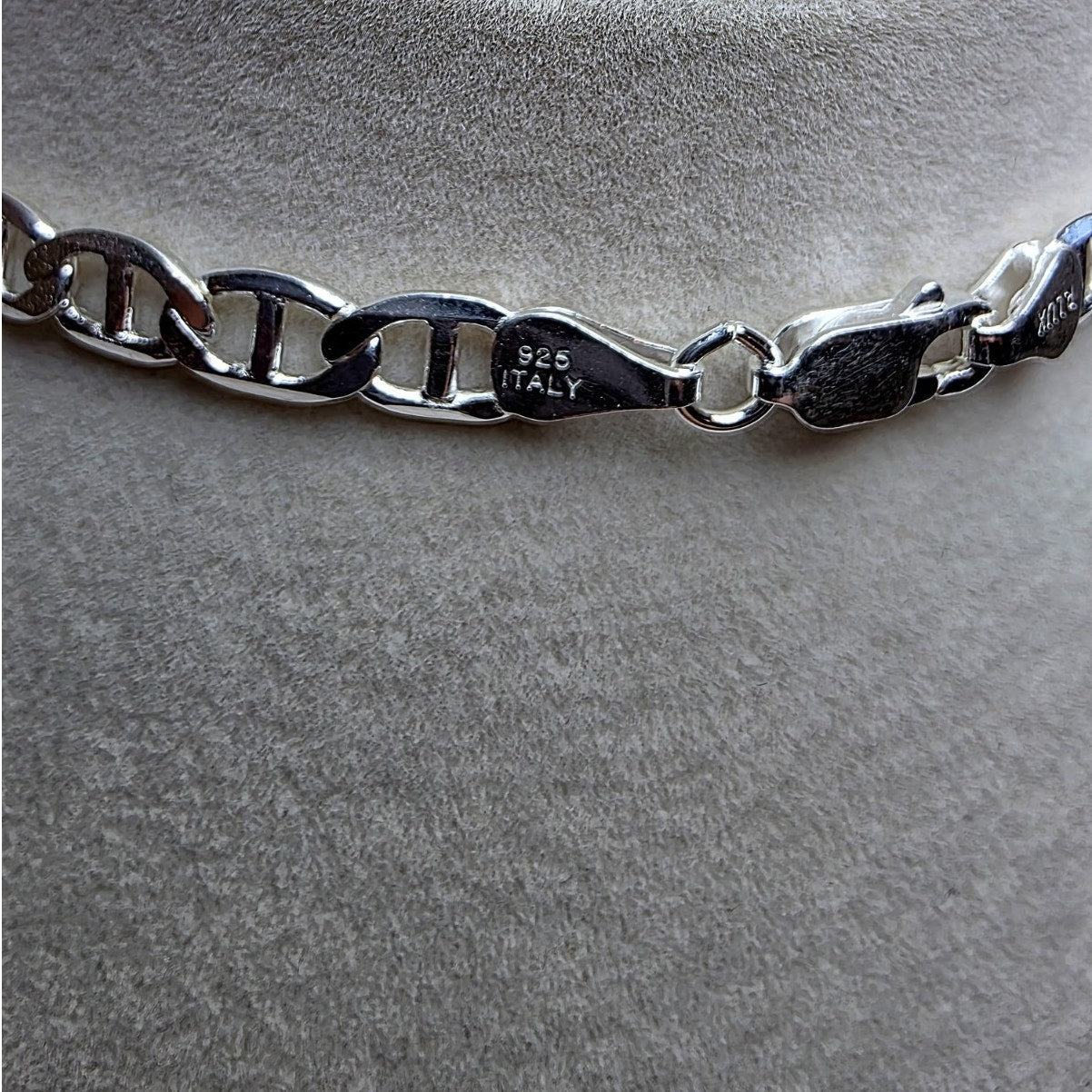 18" Flat Mariner Chain 5.5mm 15g Solid 925 Sterling Silver