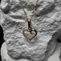 Solid 10K Yellow Gold Open Heart Pendant & 10k Singapore Necklace – 16 Inches