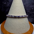 925 Sterling Silver Purple Amethyst & CZ Alternating Tennis Bracelet – 7" 3.3mm