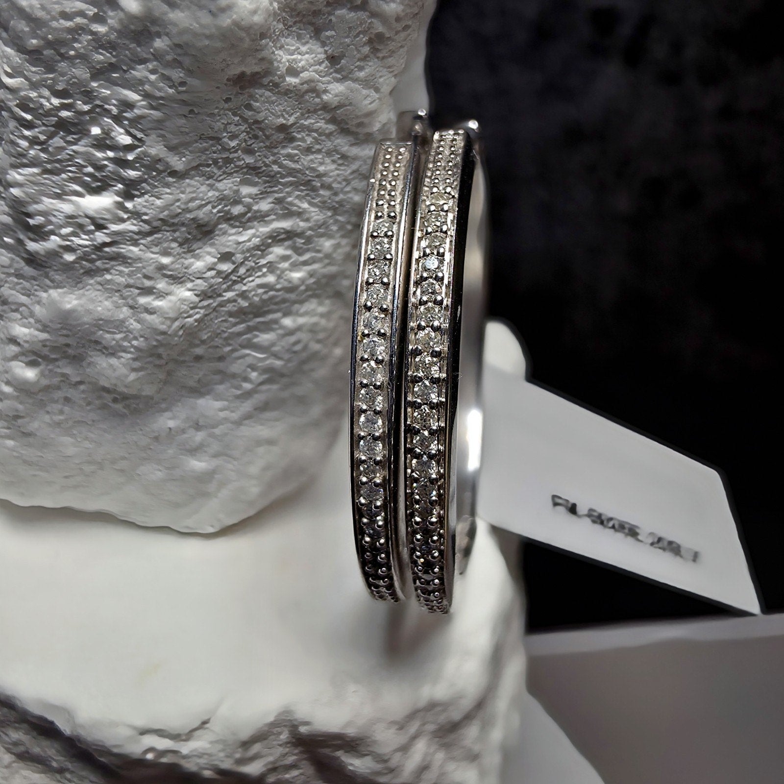 0.18 CTW Genuine Mined Diamond 925 Sterling Silver Round Hoop Earrings