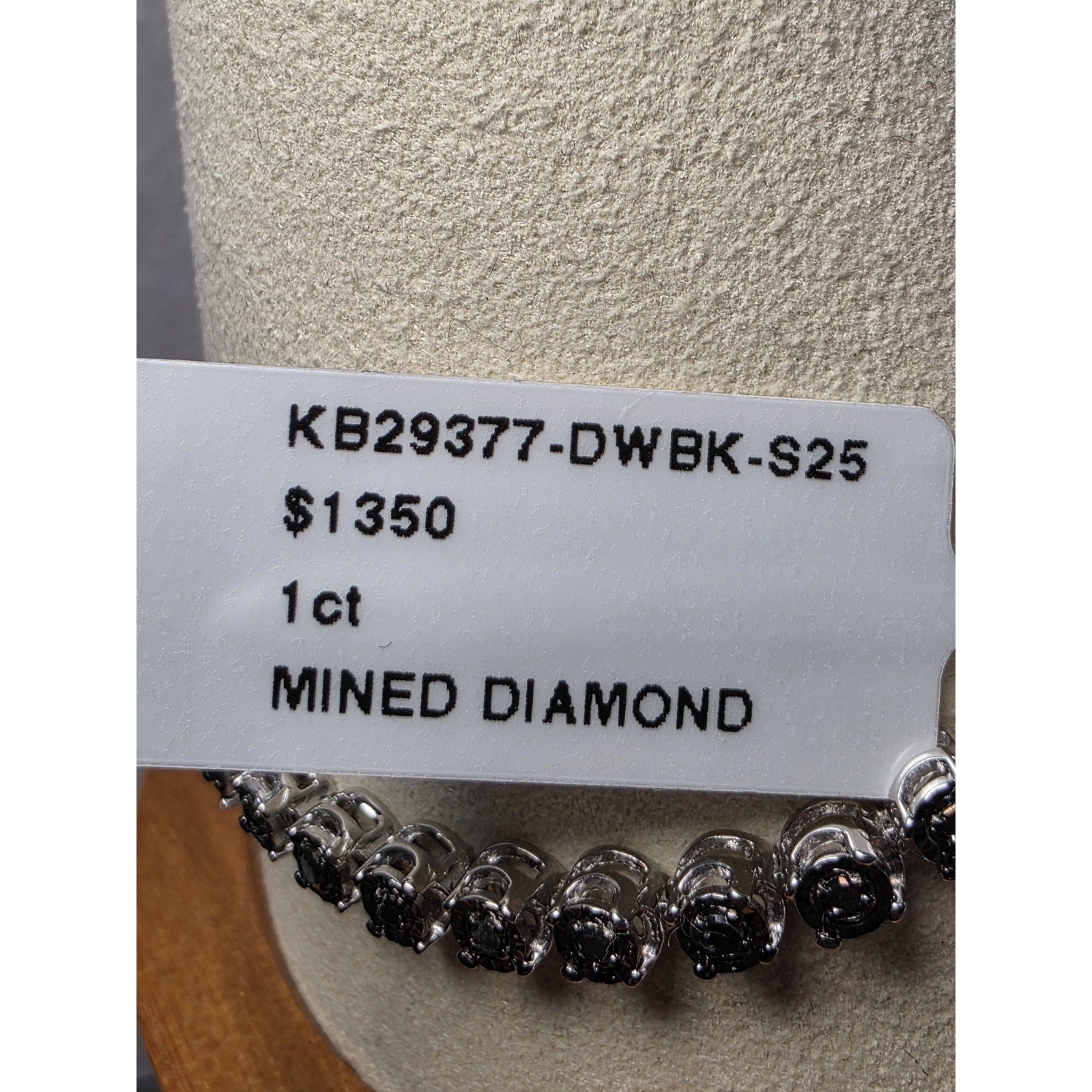 7" 4.4mm 1.0ctw Natural Black Diamond Tennis Bracelet 925 Sterling Silver
