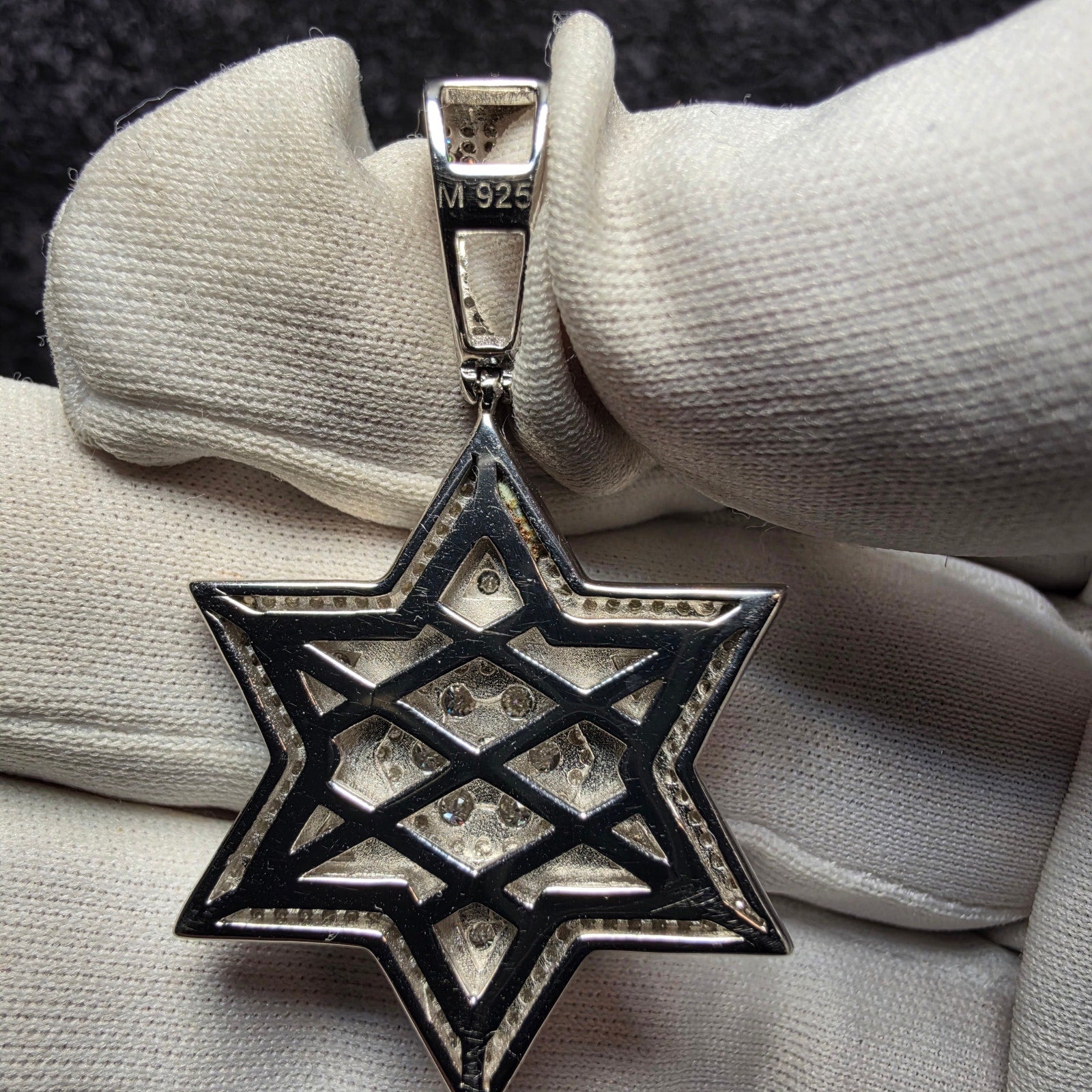 Moissanite Star of David Iced Out Pendant – 2" 3D Layered, 10mm Bail (10.83g)