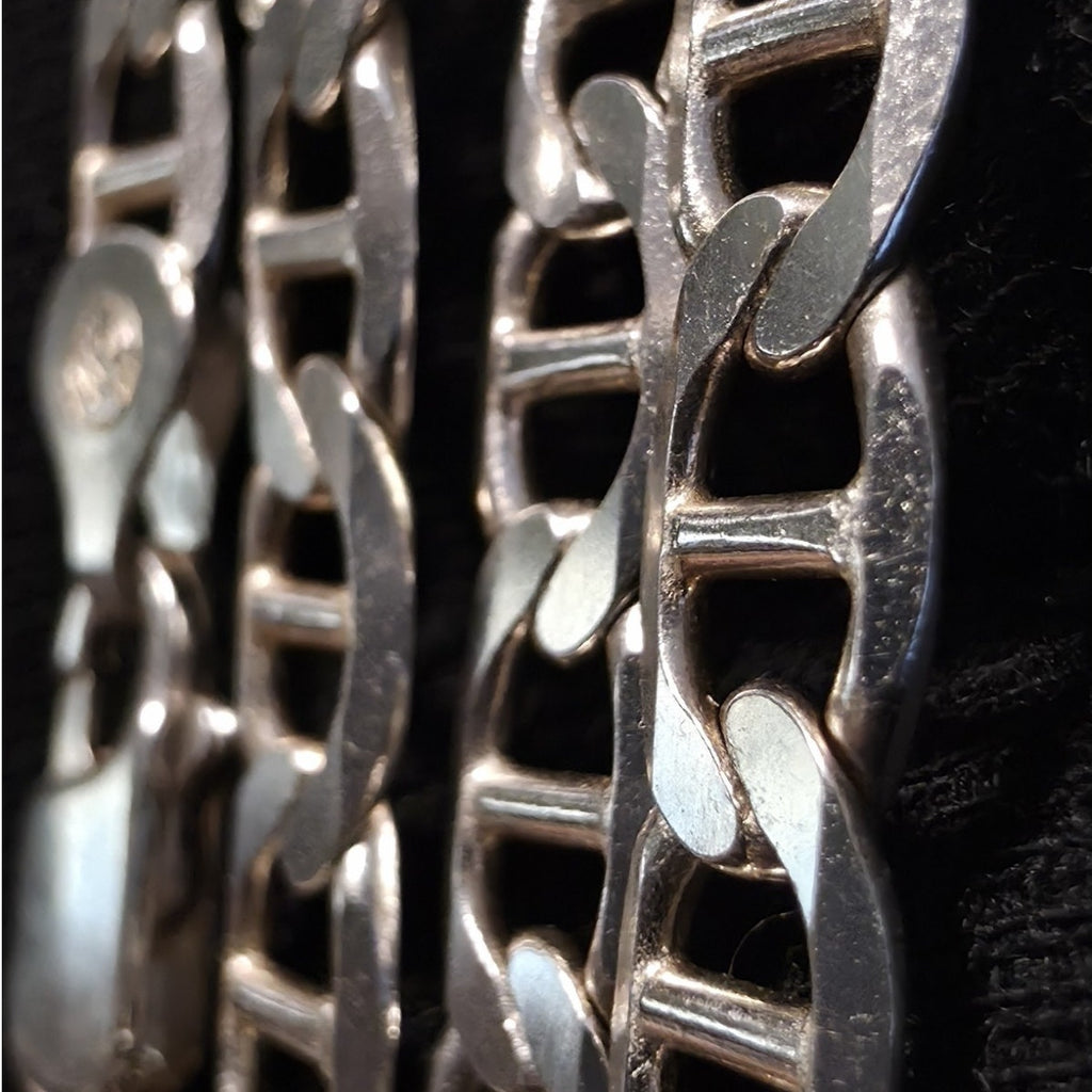 24" 6.3mm Flat Mariner Link Chain Solid 925 Sterling Silver Italy 25.9g