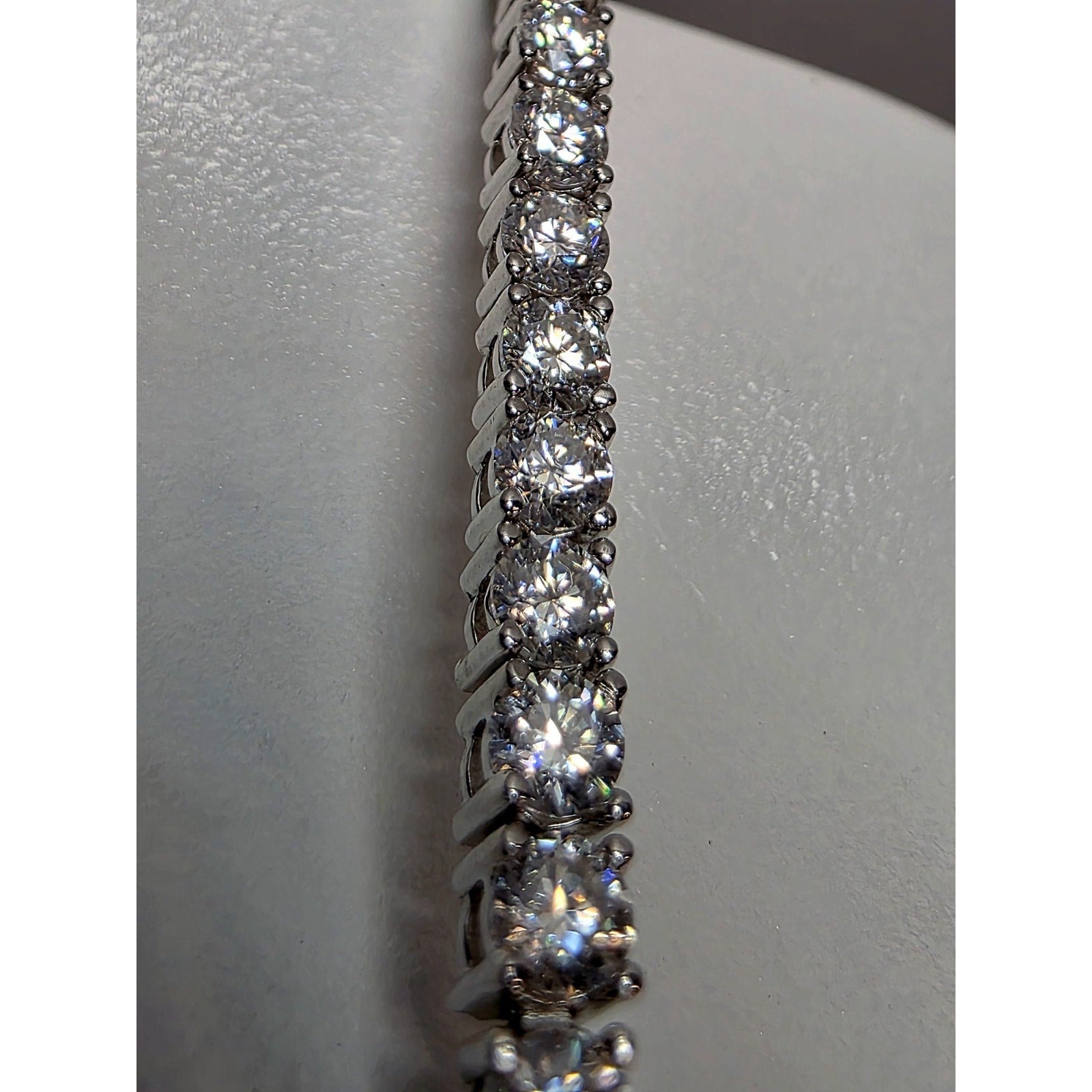 7.5" 3mm 5.32ctw VVSD Moissanite Tennis Bracelet Solid 925 Sterling Silver