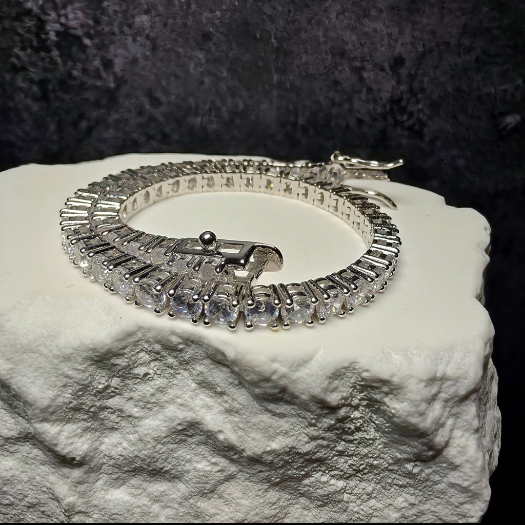 925 Sterling Silver 3.4mm CZ Tennis Bracelet - 7 Inches w/Box Lock