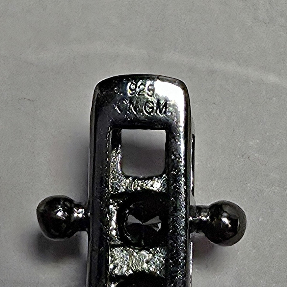 7" 3.3mm Blacked Out Onyx Sterling Silver Tennis Bracelet