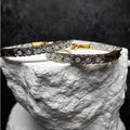 0.25ctw Natural Diamond Inside Out Hoop Earrings Gold Plated 925 Silver 25mm