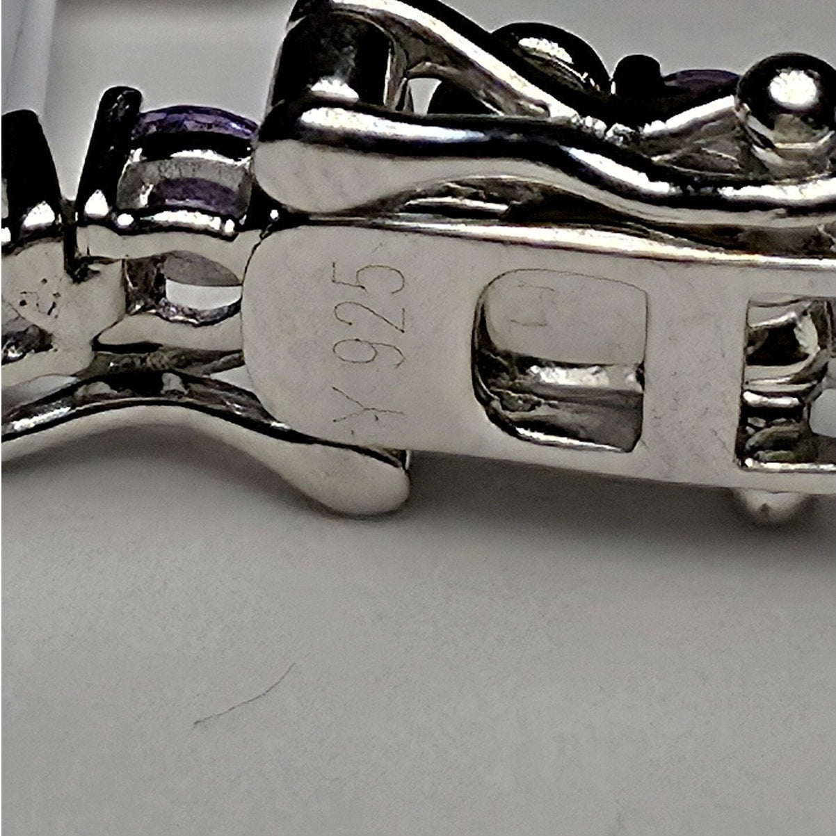 7" 3mm Purple Amethyst Tennis Bracelet 925 Sterling Silver