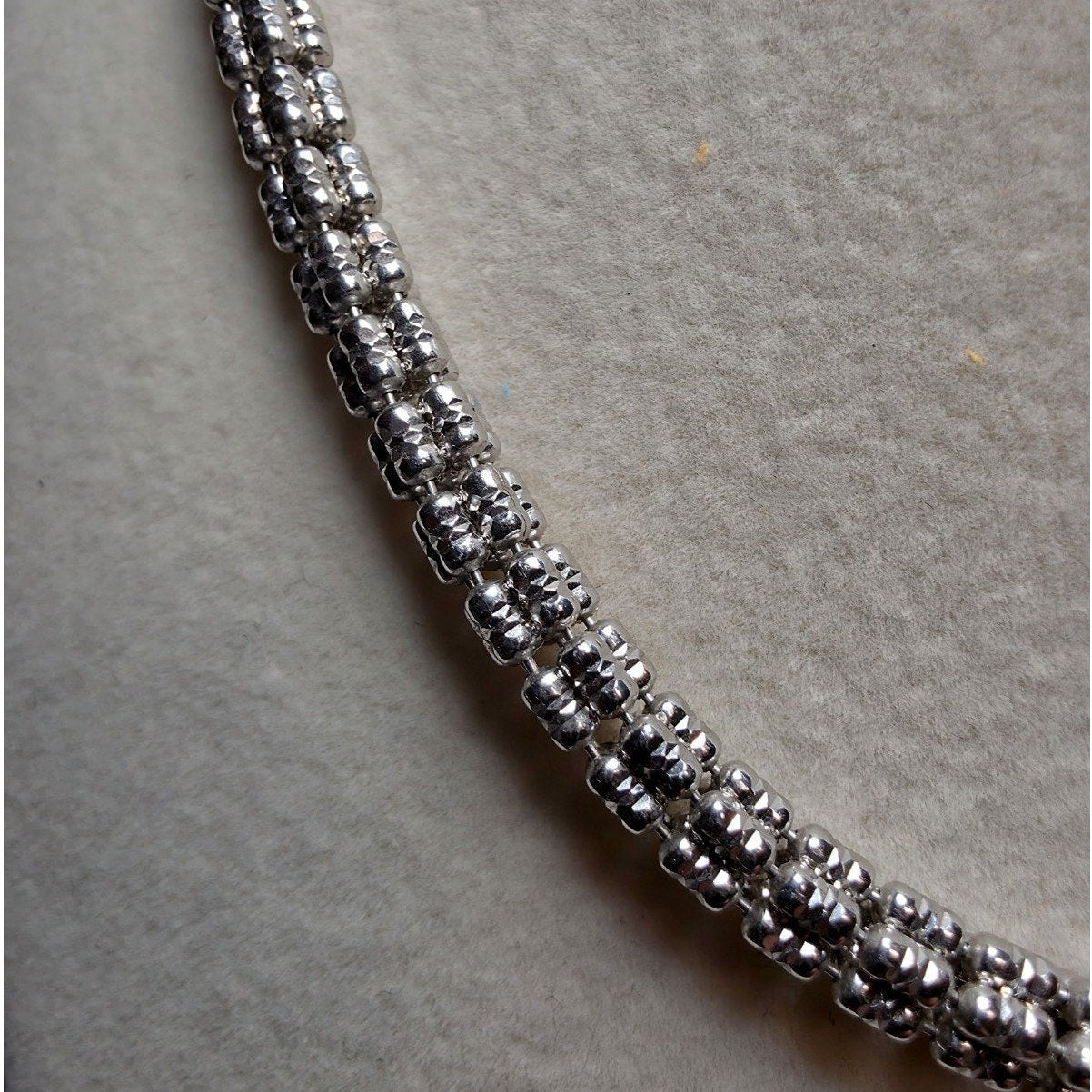 24" 5.1mm 41g 5-Line DC Ice Barrel Chain w/Rhodium Solid 925 Sterling Silver