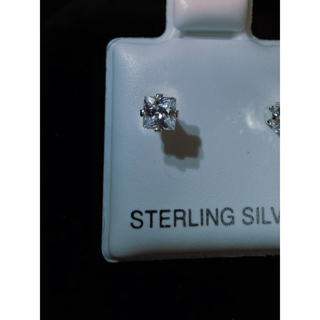 3.5mm Princess Cut Moissanite Stud Earrings