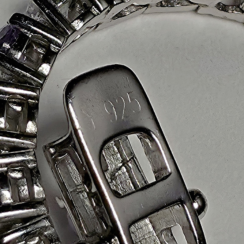 925 Sterling Silver Purple Amethyst & CZ Alternating Tennis Bracelet – 7" 3.3mm