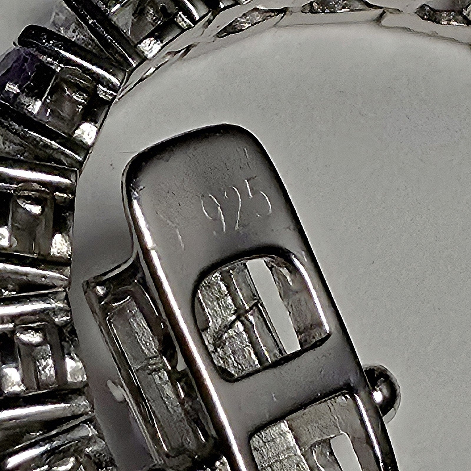 925 Sterling Silver Purple Amethyst & CZ Alternating Tennis Bracelet – 7" 3.3mm