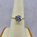 Size 7 1.5ct Moissanite Solitaire Ring 14K Gold Plated 925 Silver VVS GRA
