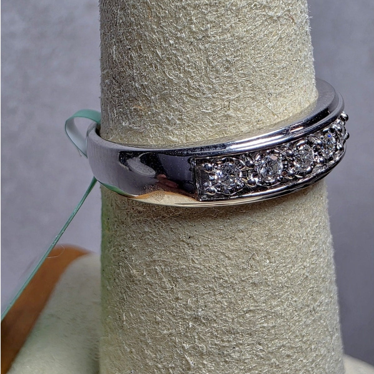 Size 7 Lab-Created Diamond 0.25ctw Half Eternity Chanel Set Band 925 Silver