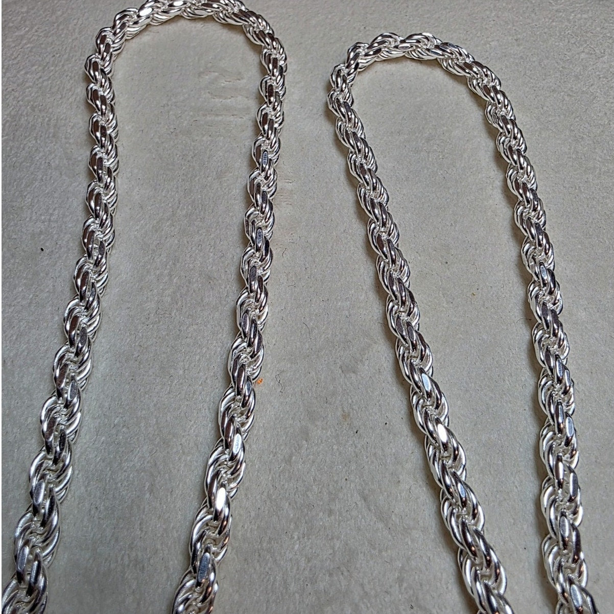925 Sterling Silver Rope Chain | 26" Length, 5mm, 50g