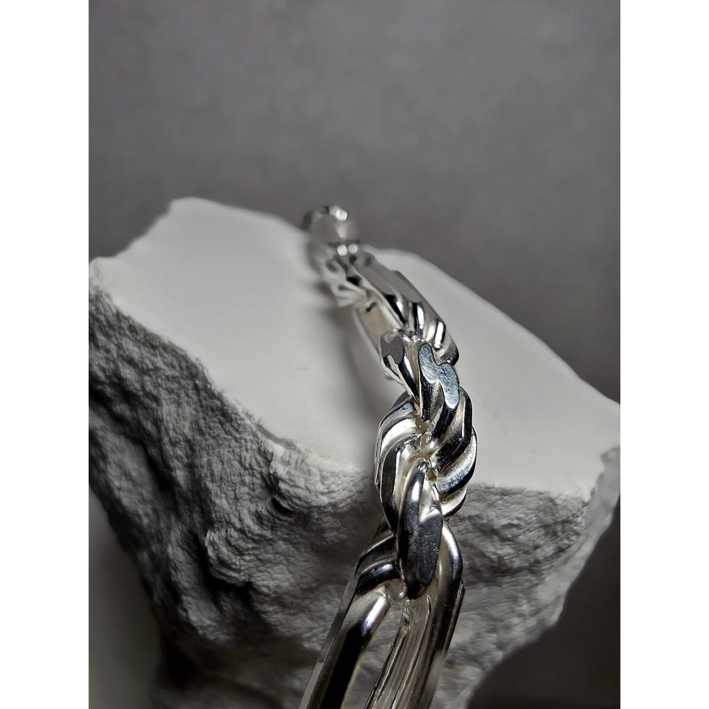 8" 5.6mm 18g Figarope Milano Bracelet Solid 925 Sterling Silver Stamped