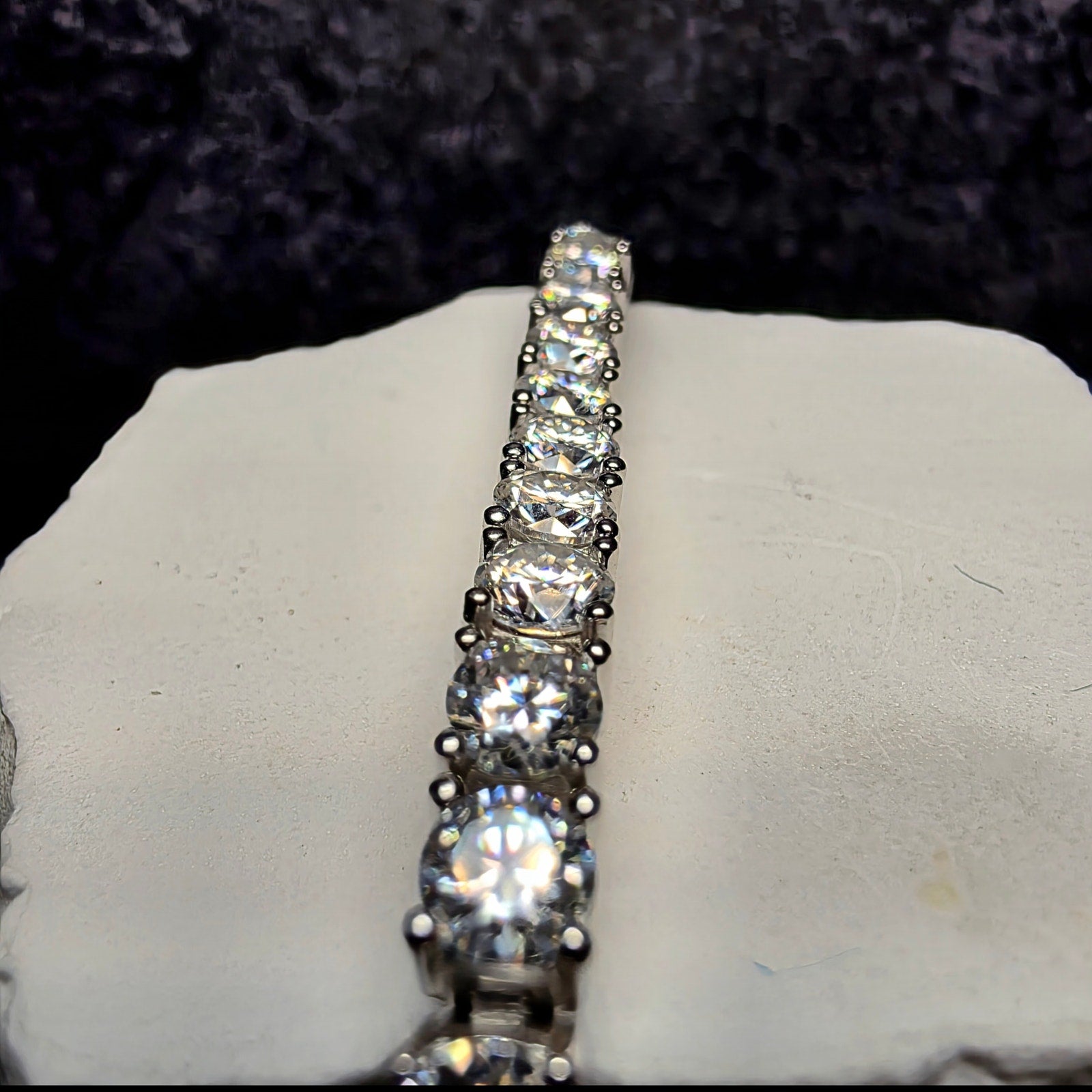 14.09 CTTW Moissanite Tennis Bracelet in 925 Sterling Silver – 4mm, 8"