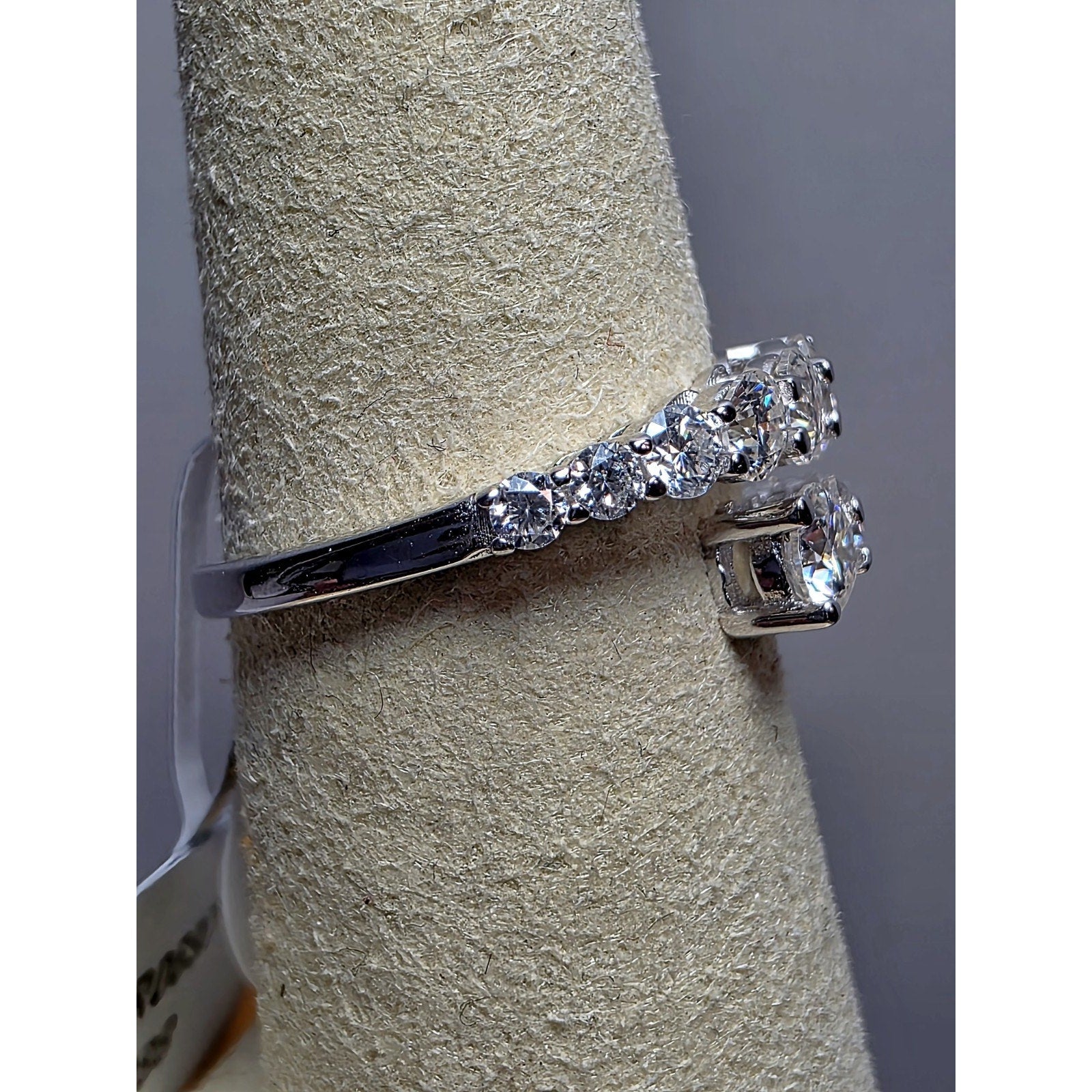 S6 1.49ctw Moissanite Open Ring 925 Sterling Silver w/Solid Back