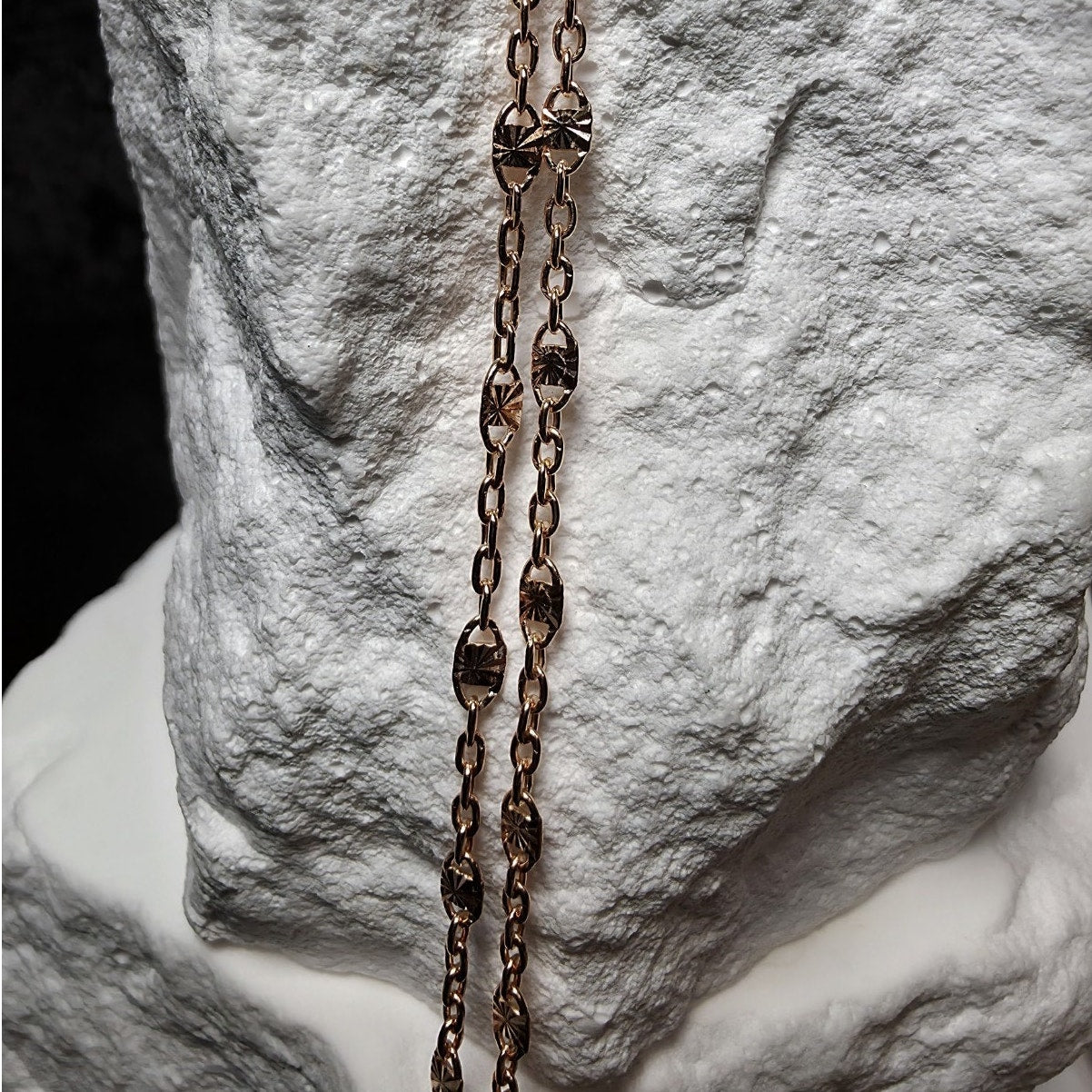 20" Rose Gold Starburst Station Valentino Necklace 2.2mm 925 Sterling Silver