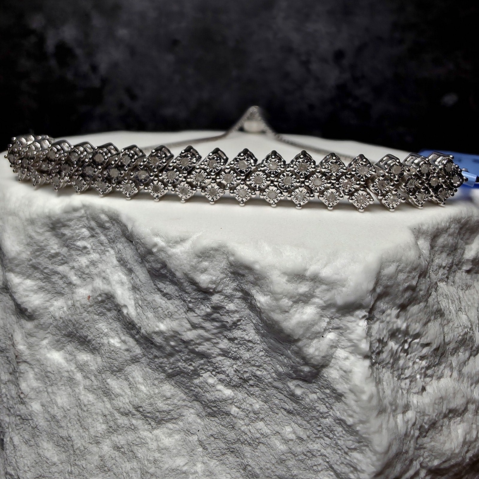 0.20 ctw Genuine Diamond Bolo Bracelet in 925 Sterling Silver | Adjustable