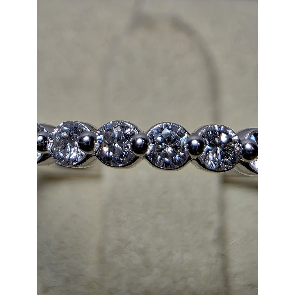 S7 0.25ctw Diamond Half Eternity Band 925 Sterling Silver Lab Created Solid Back