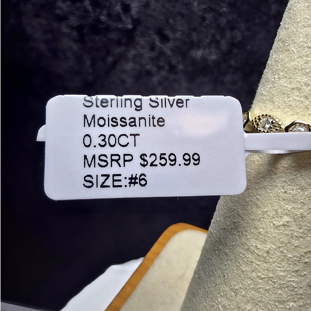 S6 0.30ct Moissanite Stackable Eternity Band Gold Over 925 Sterling Silver