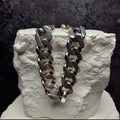 Solid 925 Sterling Silver 22" Monaco Cuban Chain – Rhodium Plated, 7.35mm, 46.1g