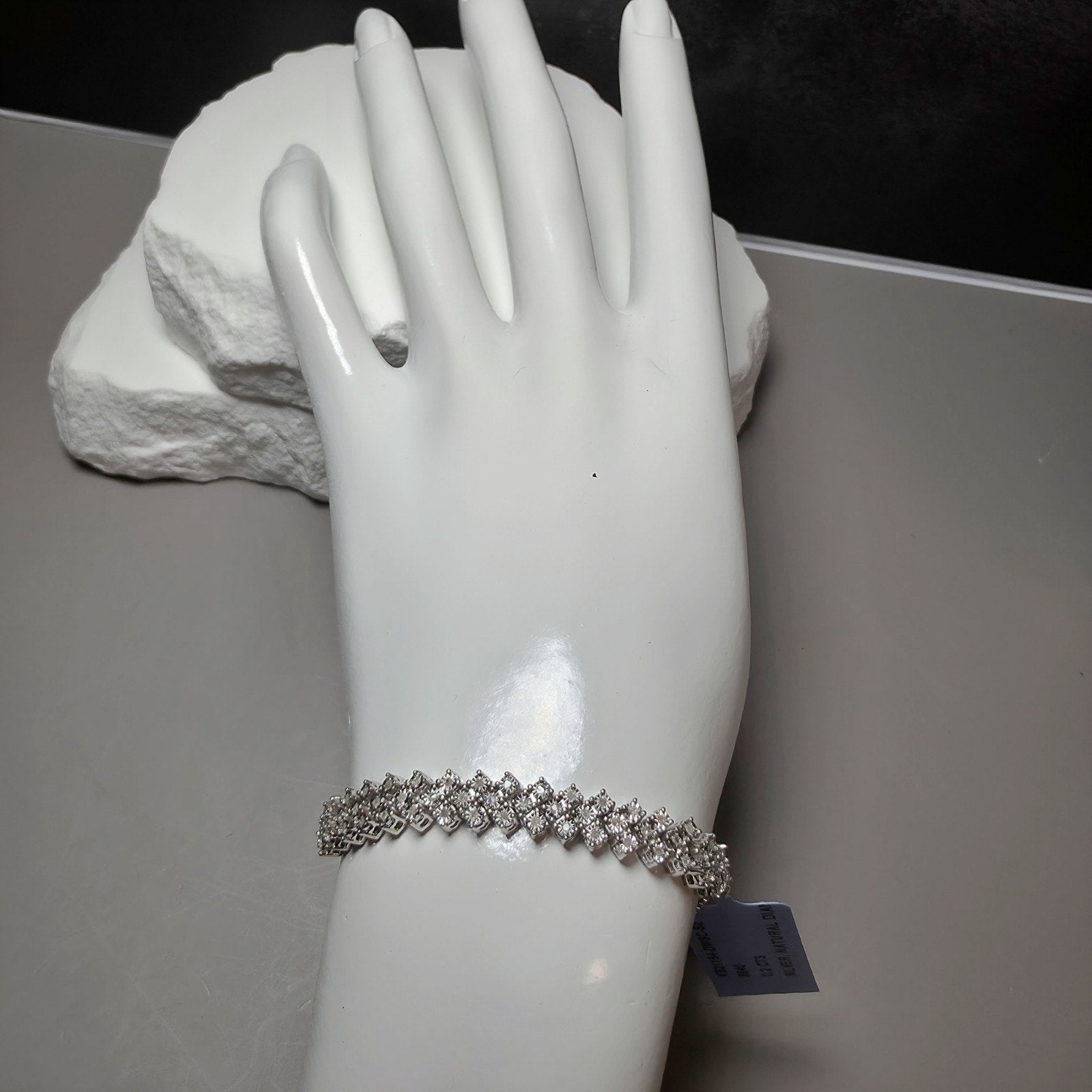 0.20 ctw Genuine Diamond Bolo Bracelet in 925 Sterling Silver | Adjustable