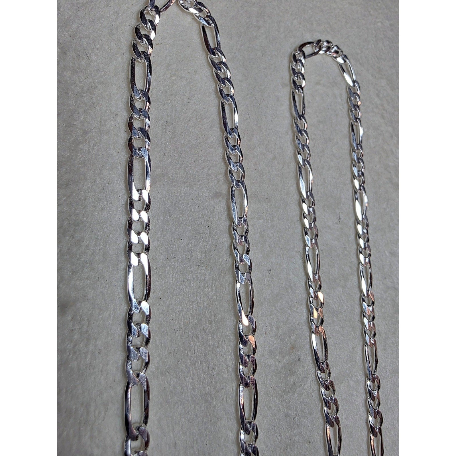 22" 3.5mm Figaro Solid 925 Sterling Silver
